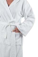Alpine Swiss Stacy Women Hooded Bathrobe Cotton Terry Cloth Robe for Women Super – White