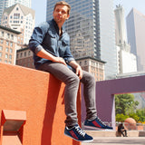 Alpine Swiss Mens Retro Sneakers Euro Vintage Inspired Low Top Shoes Suede Trim – Navy