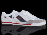 Alpine Swiss Mens Retro Sneakers Euro Vintage Inspired Low Top Shoes Suede Trim – White