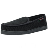Alpine Swiss Wide Mens Slippers Steve Moccasin House Shoes Memory Foam Insole – Black