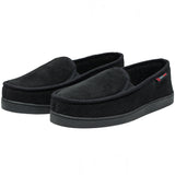 Alpine Swiss Wide Mens Slippers Steve Moccasin House Shoes Memory Foam Insole – Black