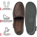 Alpine Swiss Wide Mens Slippers Steve Moccasin House Shoes Memory Foam Insole – Brown