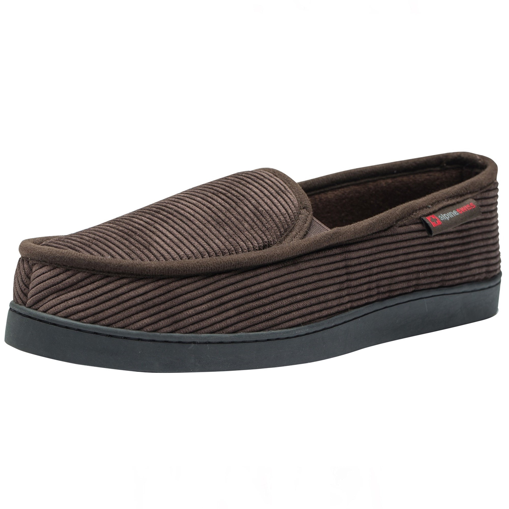 Alpine Swiss Wide Mens Slippers | Steve Moccasin Slipper | Memory