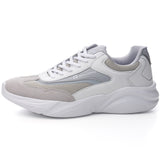 Alpine Swiss Stuart Mens Chunky Sneakers Retro Platform Dad Tennis Shoes – White Gray