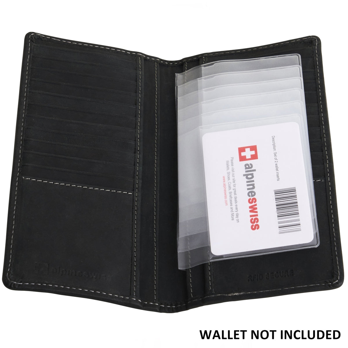 Alpine Swiss Set of 2 Checkbook Plastic Insert 6 Page Card Holder Picture Window – Clear