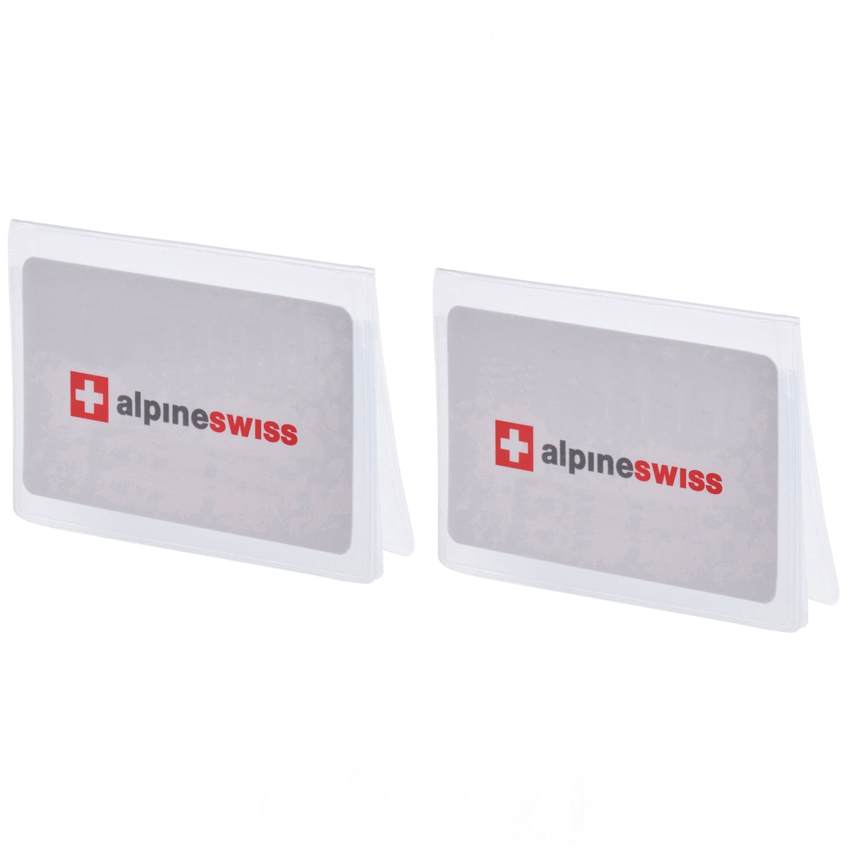 Alpine Swiss Set of 2 Plastic Wallet Inserts 6 Page Card Holder Picture Windows – Clear
