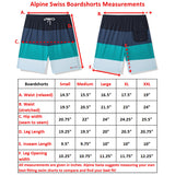 Alpine Swiss Mens Swim Shorts Beach Trunks Boardshorts Volley Shorts Quick Dry – Gray Green Boardshort