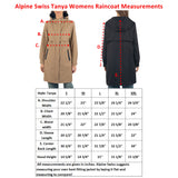 Alpine Swiss Womens Hooded Rain Jacket Long Raincoat Trench Coat Windbreaker – Tan