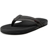 Alpine Swiss Trey Mens Flip Flops Cushion Thong Beach Sandals for Men Non-Slip Sole – Black