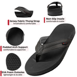 Alpine Swiss Trey Mens Flip Flops Cushion Thong Beach Sandals for Men Non-Slip Sole – Black