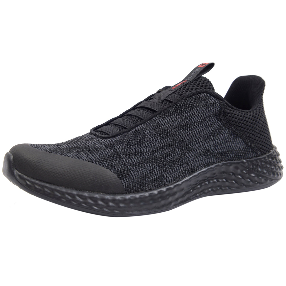 Alpine Swiss Mens Mesh Knit Slip On Sneakers Athletic Lightweight Tennis Shoes – Black