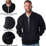 Alpine Swiss Tyler Men’s Varsity Jacket Classic Letterman Coat Baseball Bomber – Black