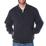 Alpine Swiss Tyler Men’s Varsity Jacket Classic Letterman Coat Baseball Bomber – Black
