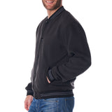 Alpine Swiss Tyler Men’s Varsity Jacket Classic Letterman Coat Baseball Bomber – Black