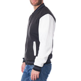 Alpine Swiss Tyler Men’s Varsity Jacket Classic Letterman Coat Baseball Bomber – Black White