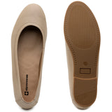 Alpine Swiss Wendy Womens Leather Ballet Flats Classic Round Toe Slip On Shoes – Cream Leather