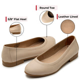Alpine Swiss Wendy Womens Leather Ballet Flats Classic Round Toe Slip On Shoes – Cream Leather