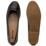 Alpine Swiss Wendy Womens Leather Ballet Flats Classic Round Toe Slip On Shoes – Dark Brown Leather