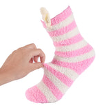 Alpine Swiss Womens Warm Fuzzy Socks Fluffy Cozy Winter Slipper Socks Size 6-10 – Pink Stripes
