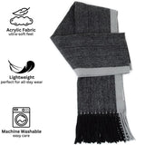 Alpine Swiss Mens Scarf Soft Knit Winter Scarves Plaid Striped or Solid Neck – Gray