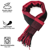 Alpine Swiss Mens Scarf Soft Knit Winter Scarves Plaid Striped or Solid Neck – Buffalo Plaid