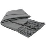 Alpine Swiss Mens Scarf Soft Knit Winter Scarves Plaid Striped or Solid Neck – Gray Stripe