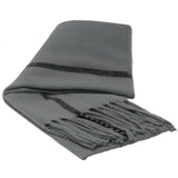 Alpine Swiss Mens Scarf Soft Knit Winter Scarves Plaid Striped or Solid Neck – Gray Stripe