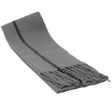 Alpine Swiss Mens Scarf Soft Knit Winter Scarves Plaid Striped or Solid Neck – Gray Stripe