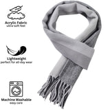 Alpine Swiss Mens Scarf Soft Knit Winter Scarves Plaid Striped or Solid Neck – Black Gray