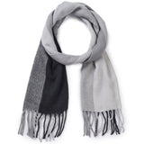 Alpine Swiss Mens Scarf Soft Knit Winter Scarves Plaid Striped or Solid Neck – Black Gray