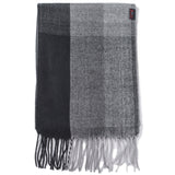 Alpine Swiss Mens Scarf Soft Knit Winter Scarves Plaid Striped or Solid Neck – Black Gray