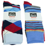Alpine Swiss Mens Dress Socks 6 Pair Crew Sock Cotton Dress Socks for Men Solid – Bright Pack
