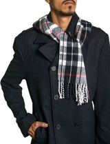 Alpine Swiss Mens Scarf Soft Knit Winter Scarves Plaid Striped or Solid Neck – Red Plaid