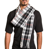 Alpine Swiss Mens Scarf Soft Knit Winter Scarves Plaid Striped or Solid Neck – Red Plaid