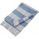Alpine Swiss Mens Scarf Soft Knit Winter Scarves Plaid Striped or Solid Neck – Navy Gray Stripe