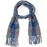 Alpine Swiss Mens Scarf Soft Knit Winter Scarves Plaid Striped or Solid Neck – Blue Gray Plaid