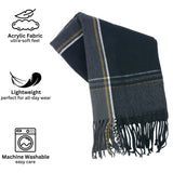 Alpine Swiss Mens Scarf Soft Knit Winter Scarves Plaid Striped or Solid Neck – Dusk Plaid