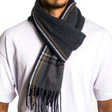Alpine Swiss Mens Scarf Soft Knit Winter Scarves Plaid Striped or Solid Neck – Dusk Plaid