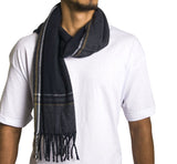 Alpine Swiss Mens Scarf Soft Knit Winter Scarves Plaid Striped or Solid Neck – Dusk Plaid