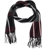 Alpine Swiss Mens Scarf Soft Knit Winter Scarves Plaid Striped or Solid Neck – Navy Gray Maroon