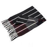 Alpine Swiss Mens Scarf Soft Knit Winter Scarves Plaid Striped or Solid Neck – Navy Gray Maroon