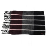 Alpine Swiss Mens Scarf Soft Knit Winter Scarves Plaid Striped or Solid Neck – Navy Gray Maroon