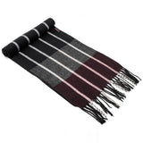 Alpine Swiss Mens Scarf Soft Knit Winter Scarves Plaid Striped or Solid Neck – Navy Gray Maroon