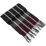 Alpine Swiss Mens Scarf Soft Knit Winter Scarves Plaid Striped or Solid Neck – Navy Gray Maroon