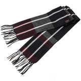 Alpine Swiss Mens Scarf Soft Knit Winter Scarves Plaid Striped or Solid Neck – Navy Gray Maroon