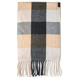 Alpine Swiss Mens Scarf Soft Knit Winter Scarves Plaid Striped or Solid Neck – Beige Plaid