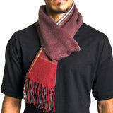 Alpine Swiss Mens Scarf Soft Knit Winter Scarves Plaid Striped or Solid Neck – Maroon Plaid