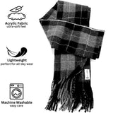 Alpine Swiss Mens Scarf Soft Knit Winter Scarves Plaid Striped or Solid Neck – Gray Plaid