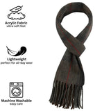 Alpine Swiss Mens Scarf Soft Knit Winter Scarves Plaid Striped or Solid Neck – Hunter Plaid