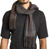 Alpine Swiss Mens Scarf Soft Knit Winter Scarves Plaid Striped or Solid Neck – Hunter Plaid